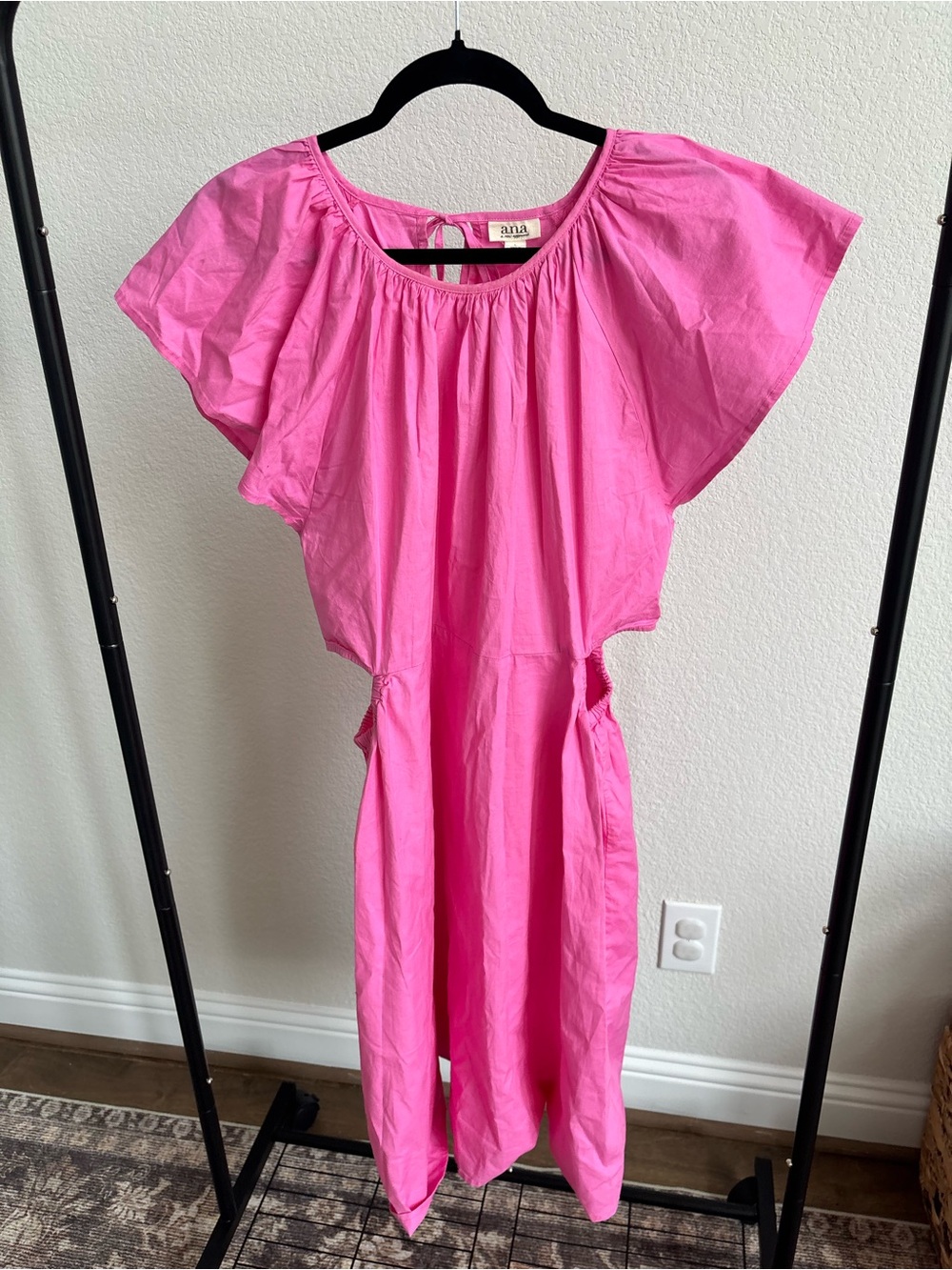 a.n.a Bright Pink Flutter Sleeve Girls' Dress